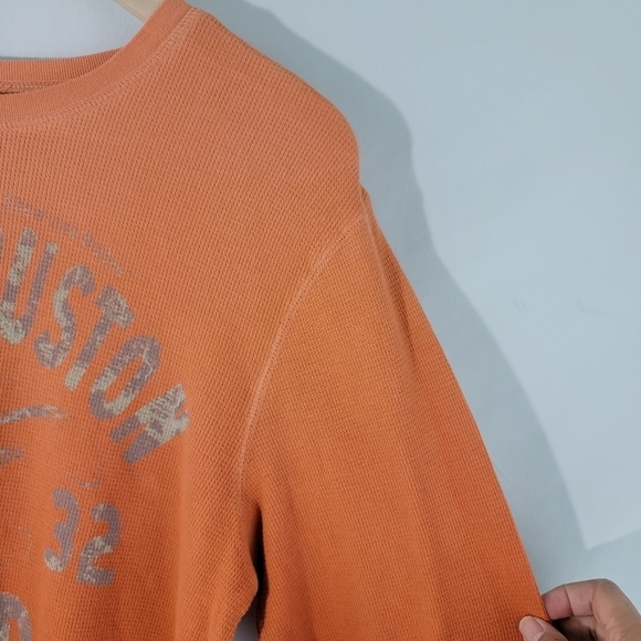 Bee Easy "Rodeo Houston" Orange Ombre Crewneck Long Sleeve Knit Sweatshirt XL - Picture 4 of 9